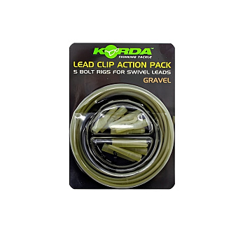 Набор Korda клипса безопасная Lead Clip Action Pack Gravel