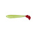 Силиконовая приманка BASS PRO Plump Ribtail 3,4'' Glow Red Tail