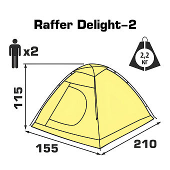 Палатка Raffer Delight-II (155*210*115cm) (DLT-2P)