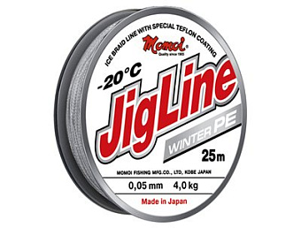 Шнур JigLine Winter 0,16 мм, 12 кг, 25 м, серый