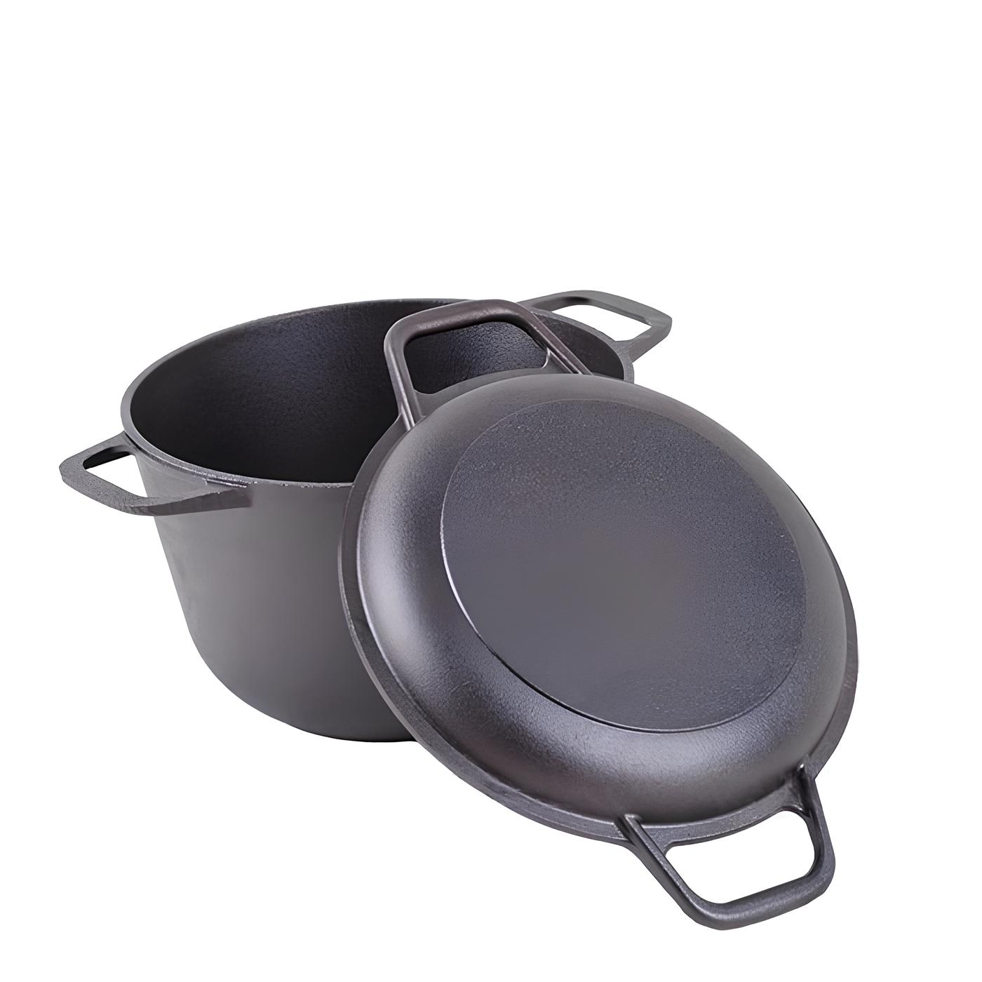 Кастрюля чугунная с крышкой-сковородой чугунной,4л, 22см,  ГАРДАРИКА