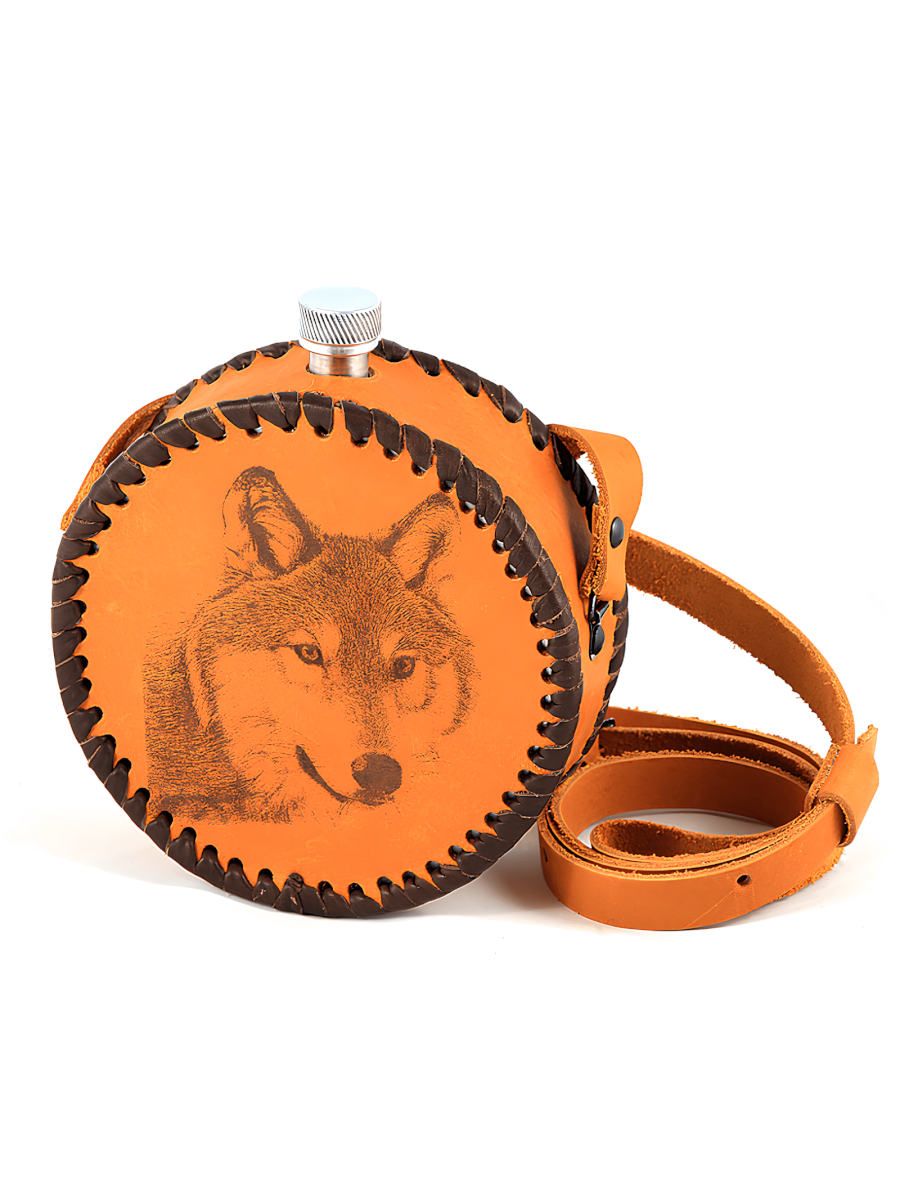 Фляжка в чехле круглая 0,5 л 