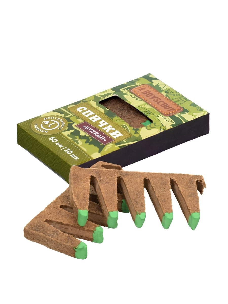 Спички Boyscout Вулкан 60 мм 10 шт длительного горения 