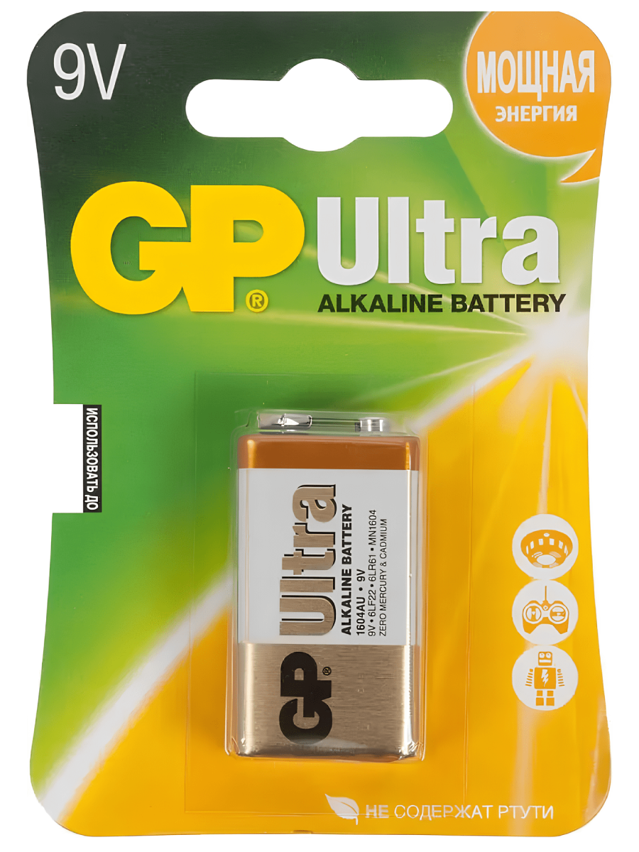 Батарейка  GP Ultra Alkaline 9V Крона