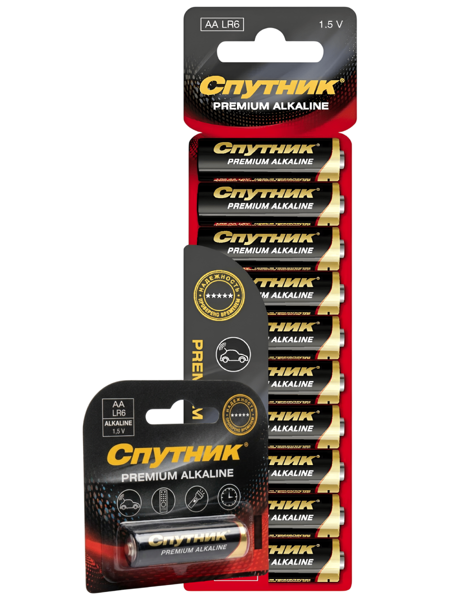 Батарейки Спутник PREMIUM ALKALINE AA