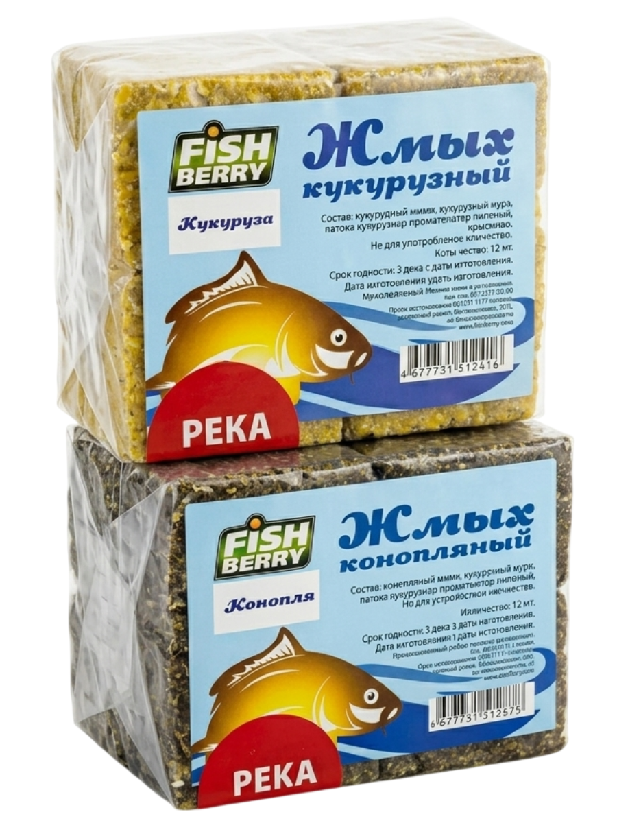 "Fishberry" Жмых (кукурузный / конопляный) Макуха (Река)