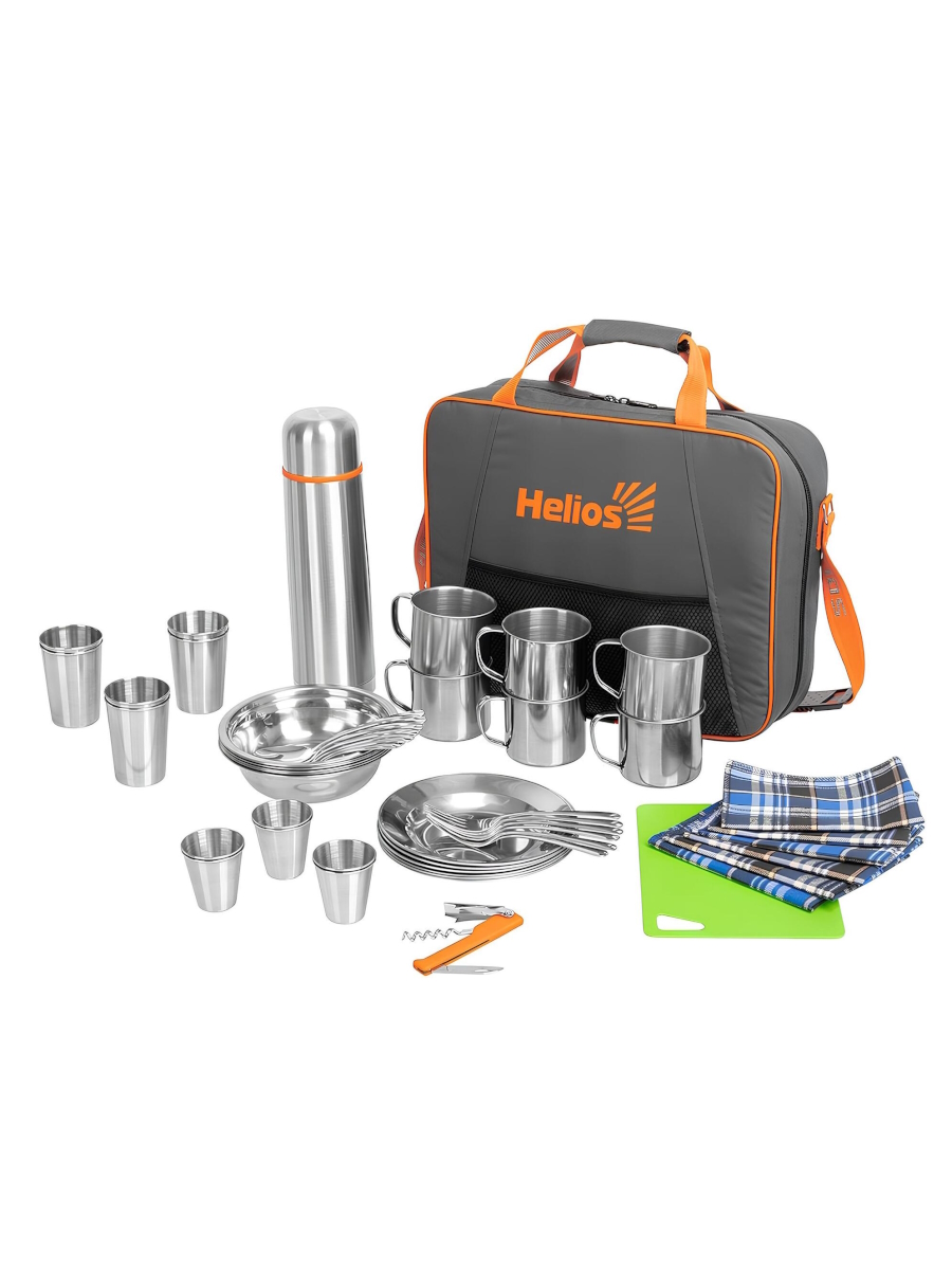 Набор для пикника Кемпинг на 6 персон с термосом Helios