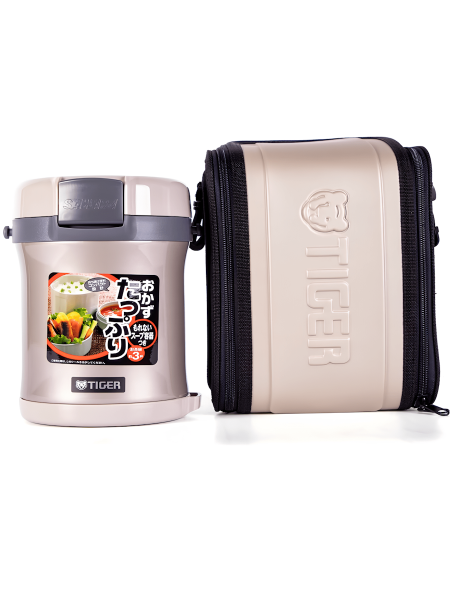Термос для еды с контейнерами Tiger LWU-B170 Warm Silver 