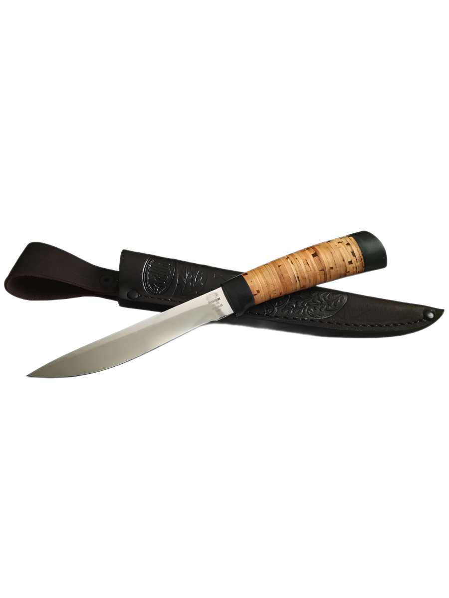 Нож туристич. ''Змеелов'' Н57, ст.ЭИ-107, текстолит, береста 