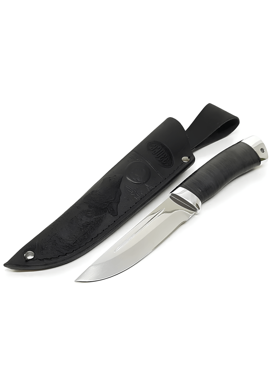 Нож туристич. Н86 ст.ЭИ-107, дюраль,кожа 