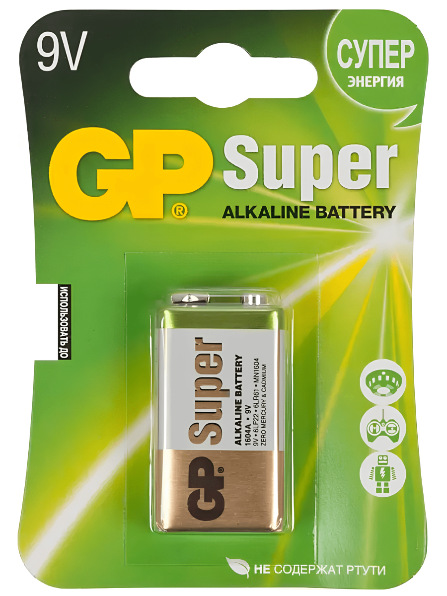 Батарейка  GP Super Alkaline 9V Крона
