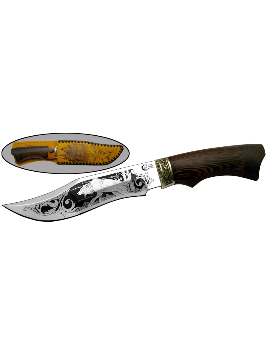 Нож Муромец, кован.ст95х18, венге, литье, гравировка 