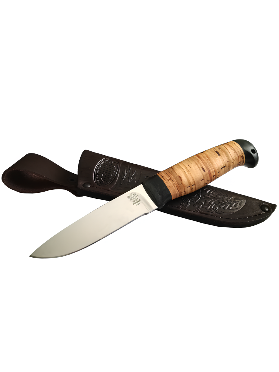 Нож туристич. ''Царевич'' Н15, ст.ЭИ-107, текстолит, береста 