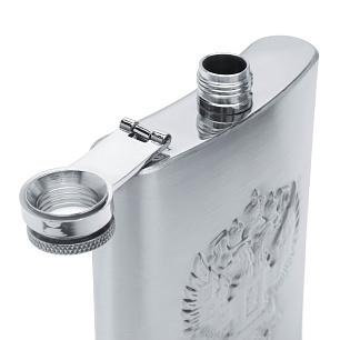 Подарочный набор ''Герб России'': фляжка 240мл, воронка, 4 стопки,257728