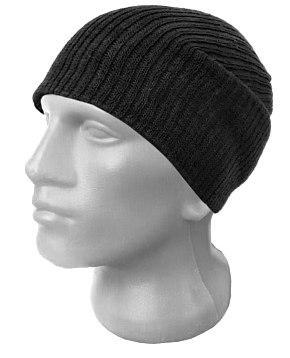 Шапка трикотажная(дв.вязка,цв.черный)