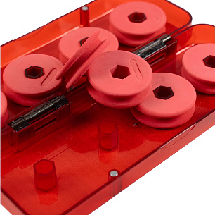 Поводочница EastShark DS-100-8 красная 21*7*4 см, 8 бобин*4,5 см