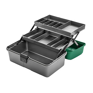 Ящик Helios T-HS-FB2-G (34*22*16) 2-полочный зеленый