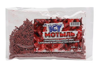 Мотыль гранулир. ''ICY'' 3 мм с кровью и экстрактом мотыля 200 г